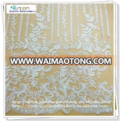 2017 guoxin sequin lace fabrics embroidered tulle fabric wholesale China