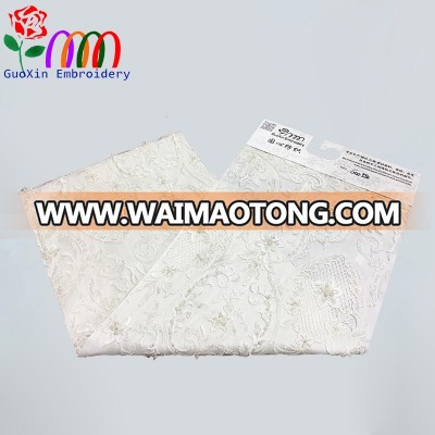 2017 guoxin factory High quality wedding dress lace on soft lace fabric embroidered