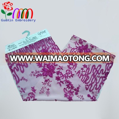 sequin embroidery lace fabric/embroidery lace manufacturer guangzhou wedding lace fabric